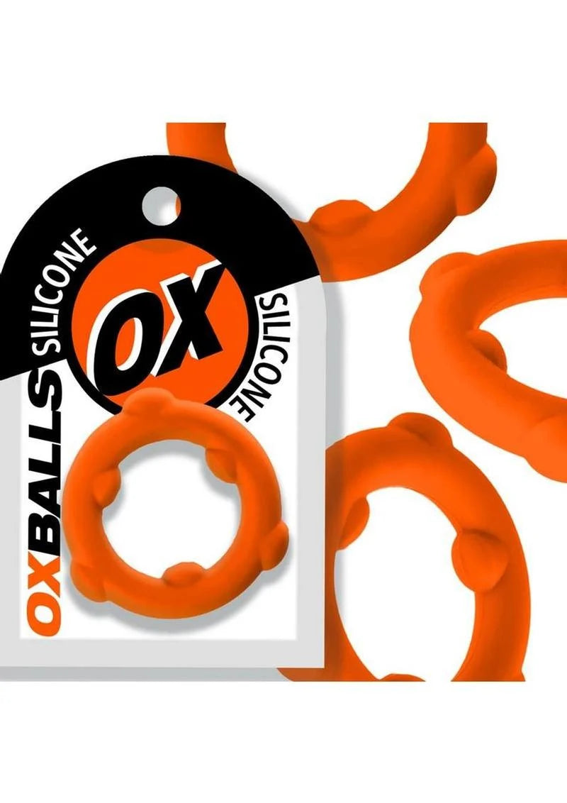 Oxballs Spinner Orange Silicone Cock Ring – Premium Liquid Silicone Stretch Ring