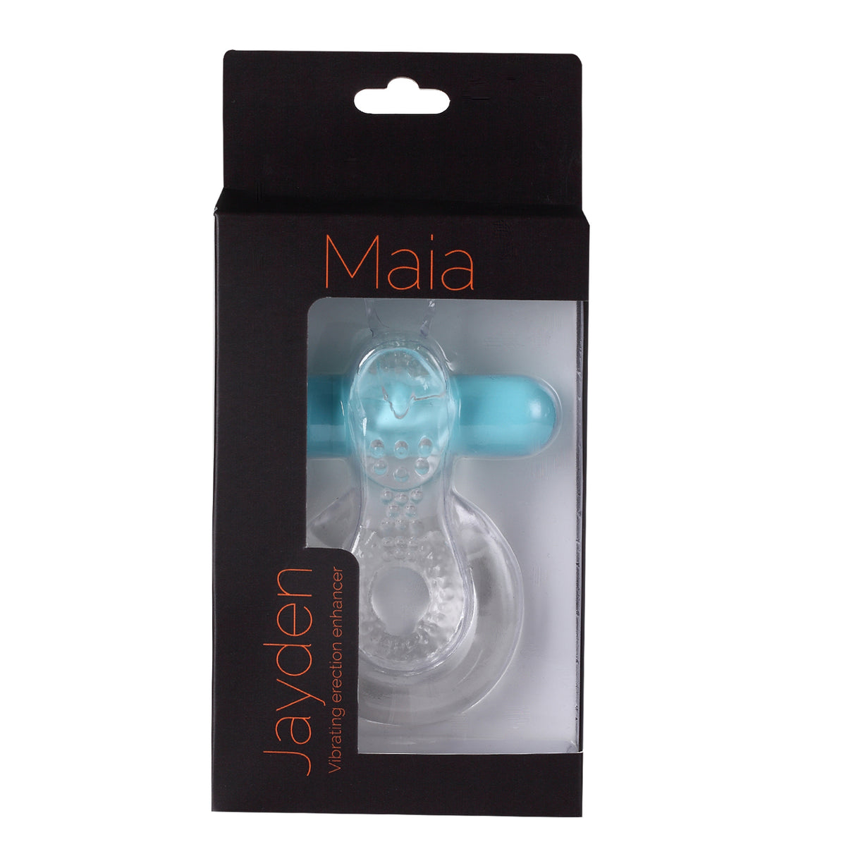 JAYDEN RECHARGEABLE VIBRATING COCK RING CLEAR SLEEVE