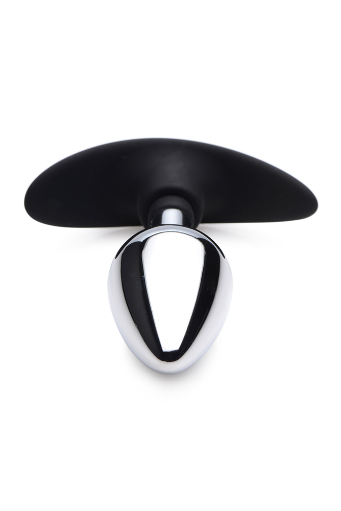 Dark Invader Metal and Silicone Anal Plug - Medium -