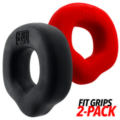 Fit Grips 2-Pack Ergo-Fit Cockrings Black Red