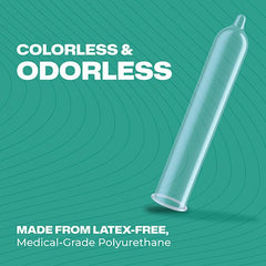 Trojan Raw Pure Feel Non-Latex Condoms – 10 Pack Ultra Thin Polyurethane Condoms with Silicone Lubricant