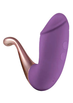 The Beat Double Pleasure Purple – Rechargeable Dual-Ended Silicone Vibrator with Interchangeable Tips