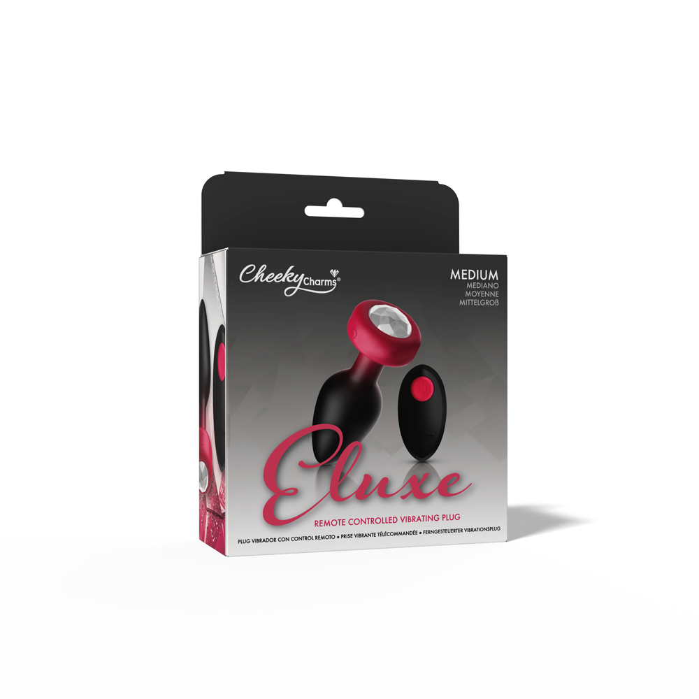 Eluxe Vibrating Clr Gem Rbyombre Plug Md With Remote