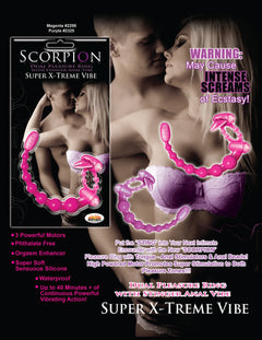 Super Xtreme Scorpion Vibrating C-Ring Magenta – Waterproof Silicone Cock Ring