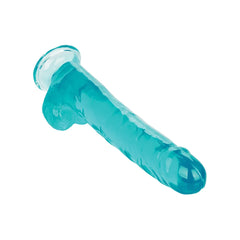 CalExotics Size Queen 10 Inch Blue Dildo – Realistic Flexible Suction Cup Dildo