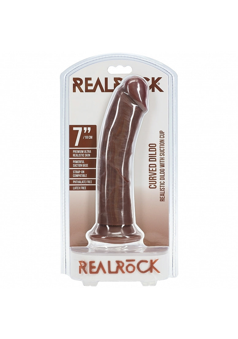 Realrock Realistic Skin Curved Realistic Dildo 7 "