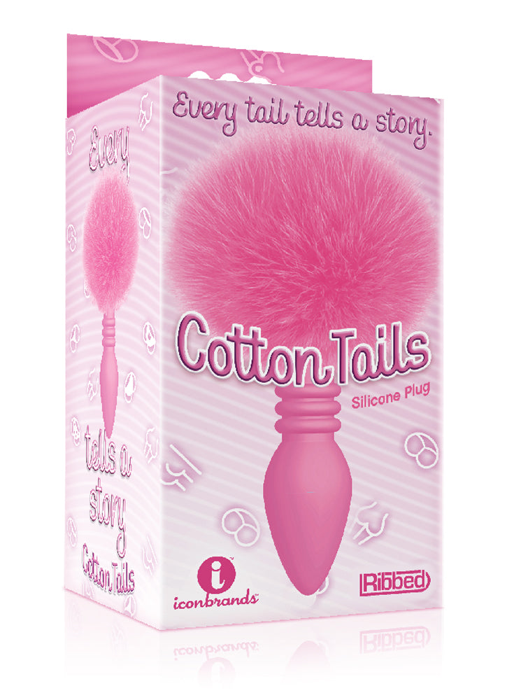 THE 9S COTTONTAILS BUNNY TAIL BUTT PLUG RIBBED PINK