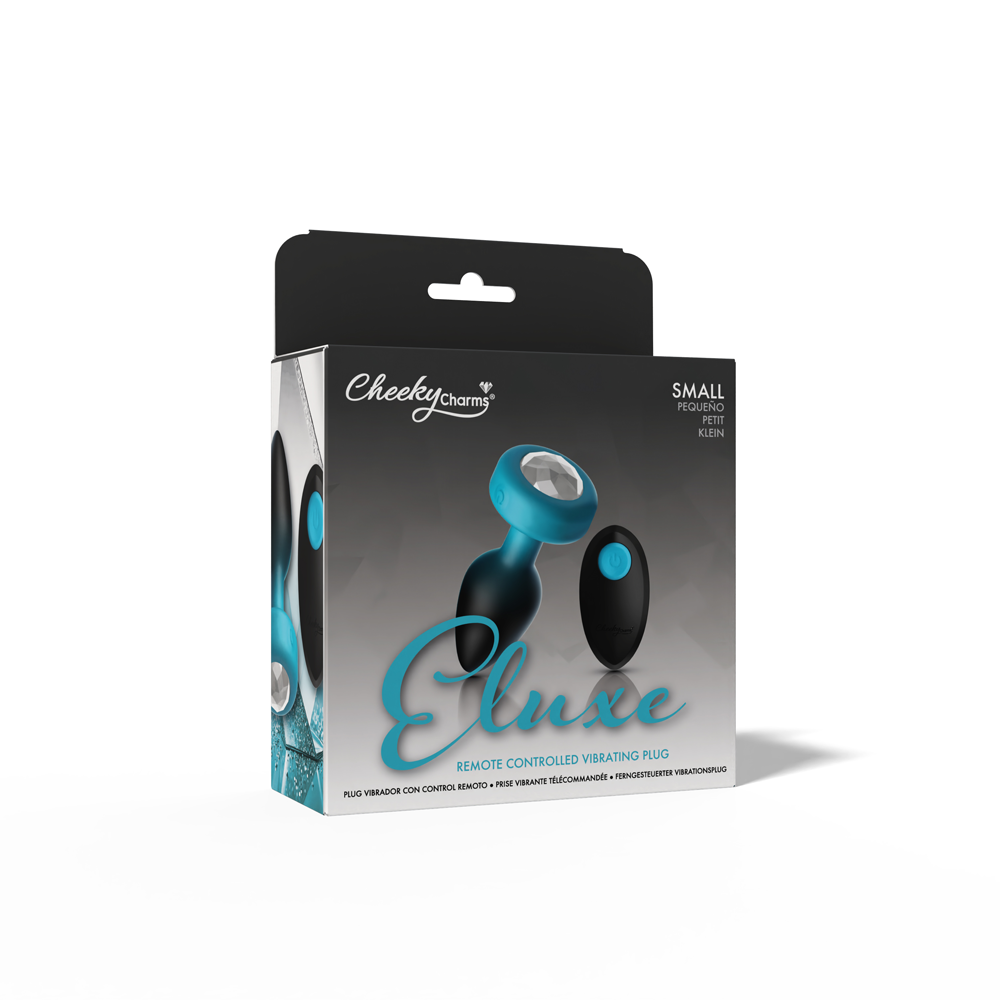 Eluxe Vibrating Clr Gem Bluombre Plug Sm With Remote