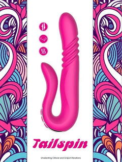 Tailspin Thrusting Dual Stim Vibrator – Rechargeable Silicone Rabbit Vibrator