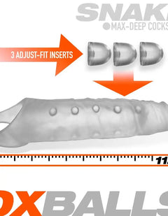 Oxballs Snake Deep-Reacher Cocksheath Clear Ice – Silicone Penis Extension Sleeve