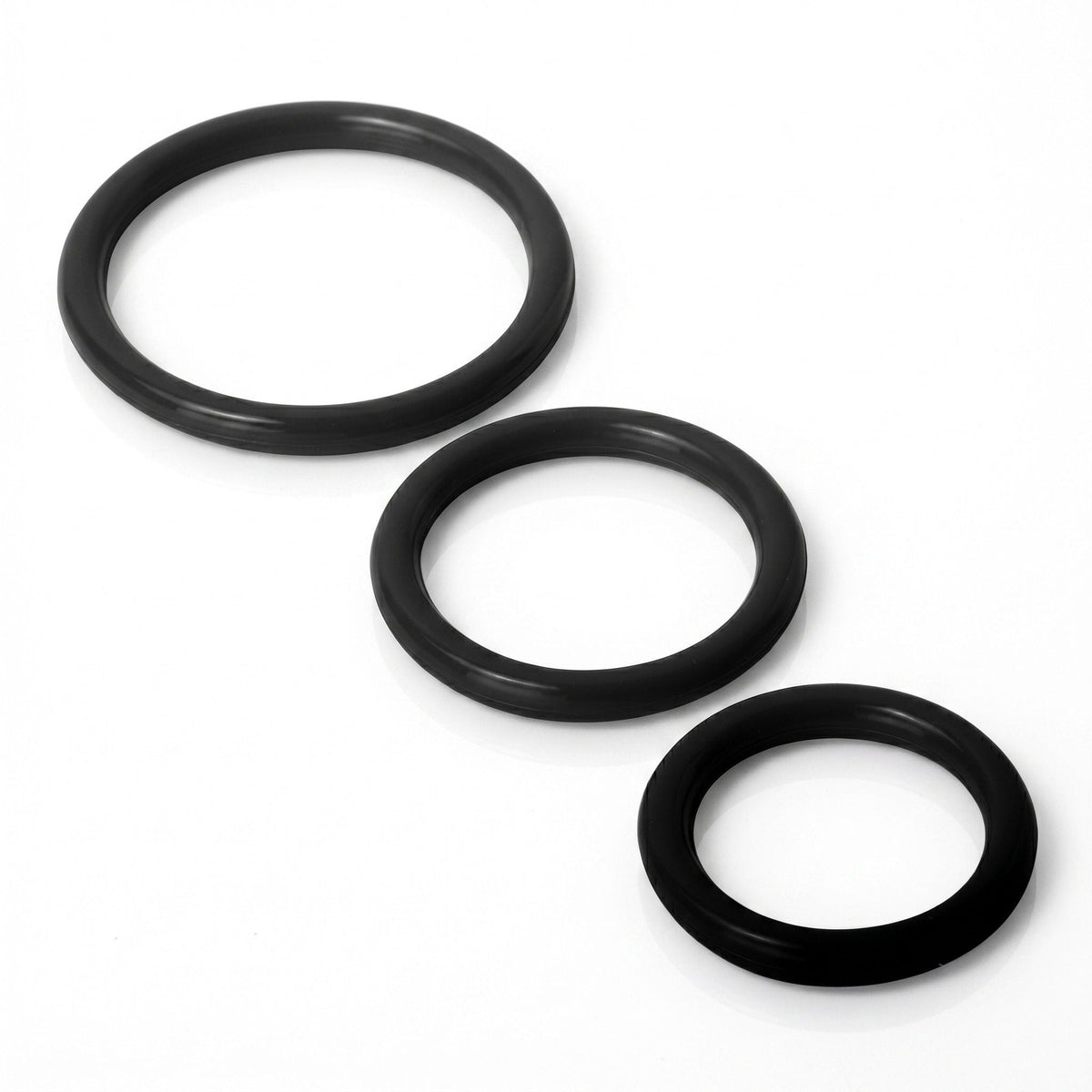 Trinity Silicone Cock Rings - Black