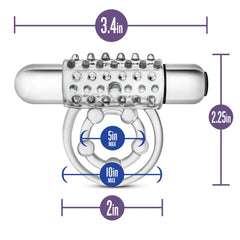 Stay Hard Vibrating Super Clitifier Clear – 3-in-1 Vibrating Ring with Bullet