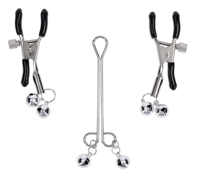 Shadow Bell Nipple and Clit Jewelry Silver