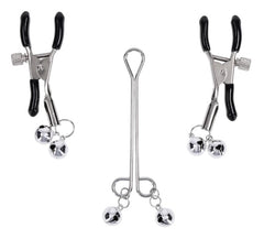 Shadow Bell Nipple and Clit Jewelry Silver