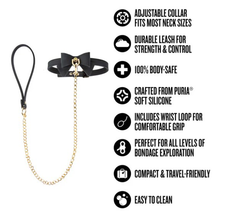Temptasia Ardor - Collar and Leash - Black With Bow