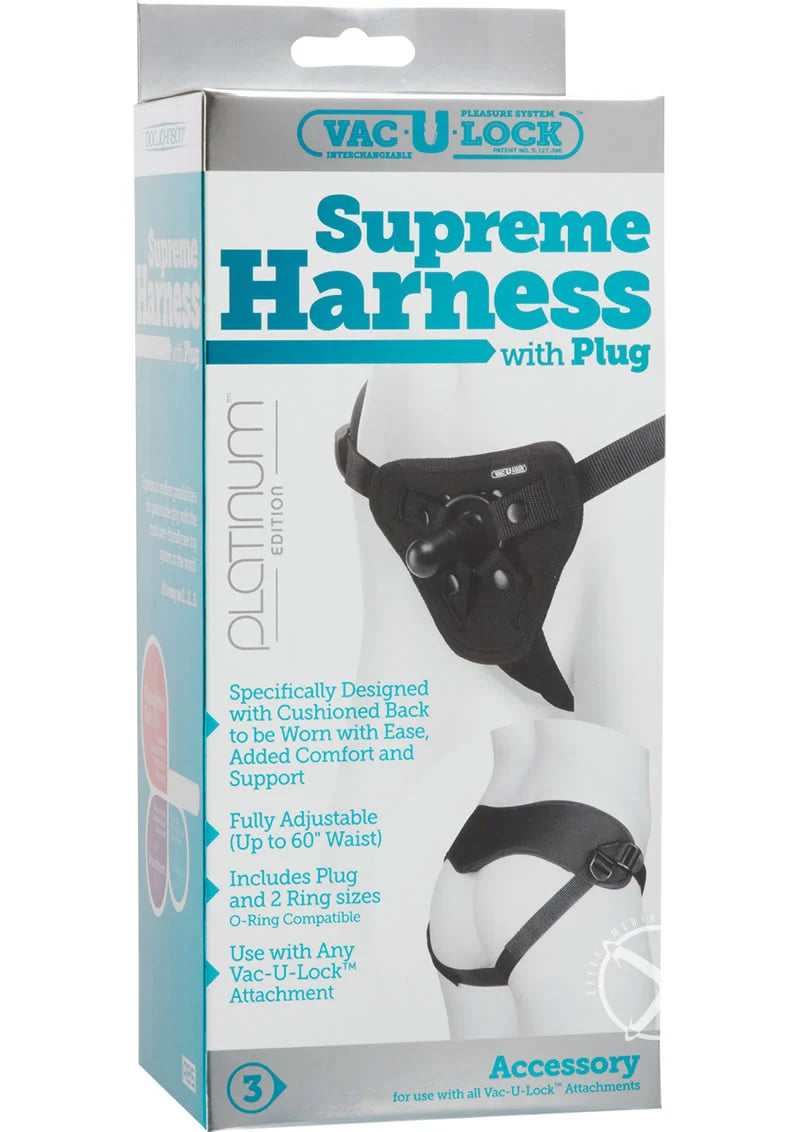 Vac-U-Lock Platinum Edition Supreme Harness Black – Adjustable Strap-On Harness