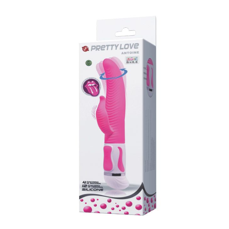 PRETTY LOVE ANTOINE RABBIT VIBRATOR SILICONE PINK