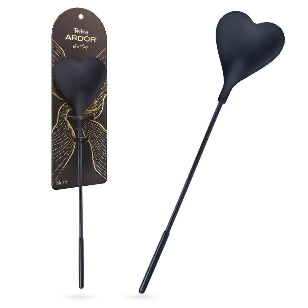 Temptasia Ardor Heart Crop Black – Silicone Heart Bondage Crop