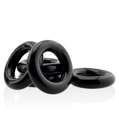 Jacker 5-Stack Five-Pack Tube Super-Strong Cockrings Black