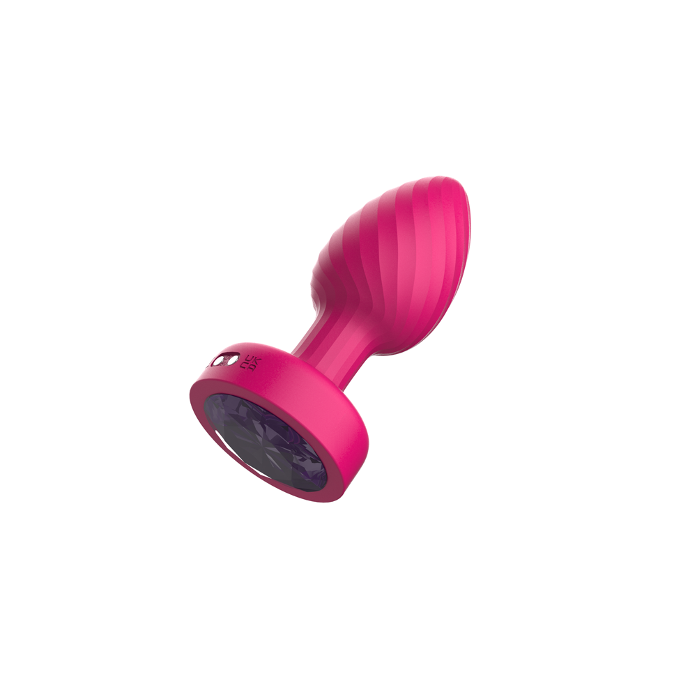 Twila Twirling Purple Gem Light Up Vibrating Plug With Pnk Heart Remote