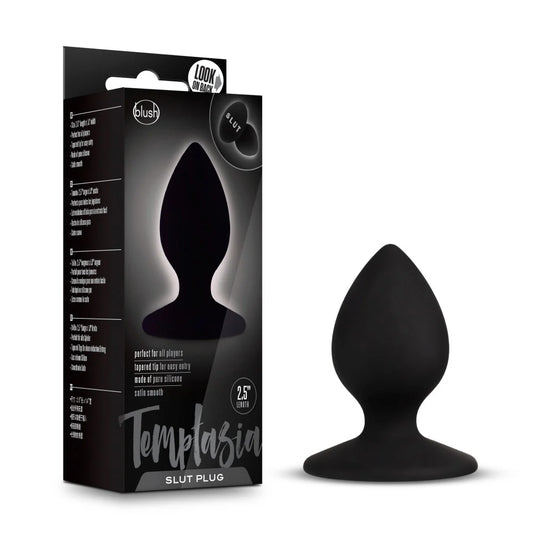 Temptasia Slut Plug – Black Silicone Anal Plug with Suction Cup Base