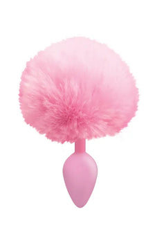 The 9's Cottontails Silicone Bunny Tail Butt Plug Pink – Beginner Silicone Anal Plug with Fluffy Tail